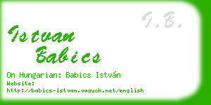 istvan babics business card